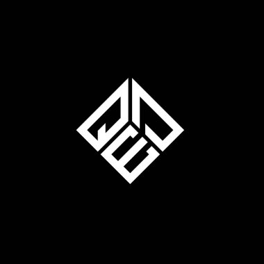 Siyah arkaplanda QED harf logosu tasarımı. QED yaratıcı harf logosu konsepti. QED harf tasarımı.