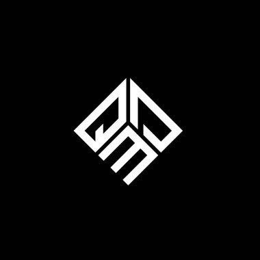 Siyah arkaplanda QMD harf logosu tasarımı. QMD yaratıcı harflerin baş harfleri logo kavramı. QMD harf tasarımı.