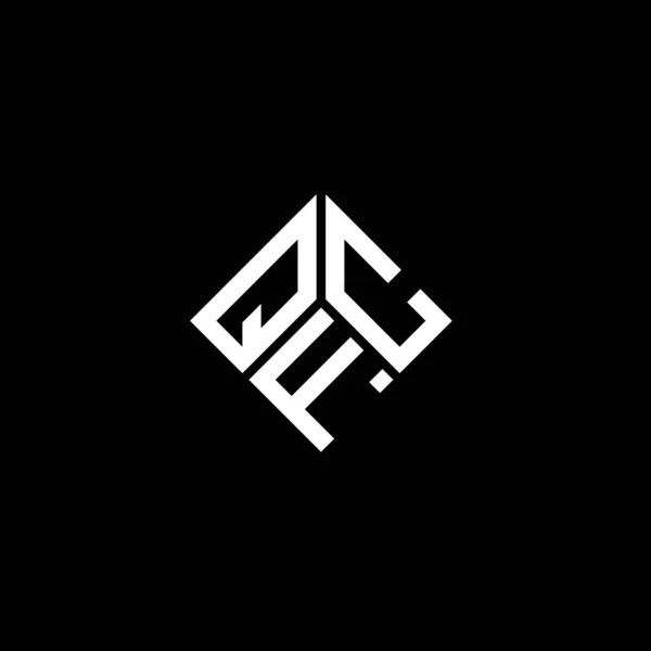 Qfc Lettre Logo Design Sur Fond Noir Qfc Initiales Créatives — Image vectorielle
