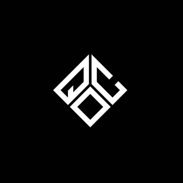 Дизайн Логотипа Qoc Чёрном Фоне Концепция Логотипа Креативными Инициалами Qoc — стоковый вектор