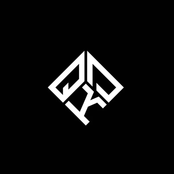 Diseño Del Logotipo Letra Qkd Sobre Fondo Negro Qkd Iniciales — Archivo Imágenes Vectoriales