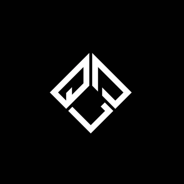 Diseño Del Logotipo Letra Qld Sobre Fondo Negro Qld Iniciales — Vector de stock