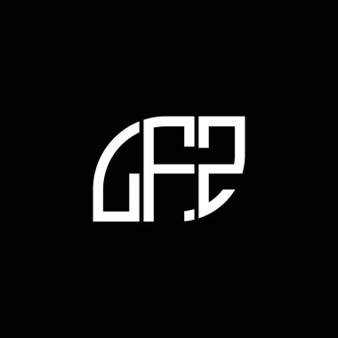 LFZ harfi logo tasarımı siyah arkaplan üzerine. LFZ yaratıcı harflerin baş harfleri logo kavramı. LFZ harf tasarımı.