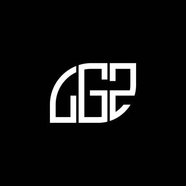 Siyah arkaplanda LGZ harf logosu tasarımı. LGZ yaratıcı harflerin baş harfleri logo kavramı. LGZ harf tasarımı.