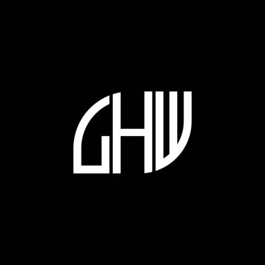 Siyah arkaplanda LHW harf logosu tasarımı. LHW yaratıcı harflerin baş harfleri logo kavramı. LHW harf tasarımı.