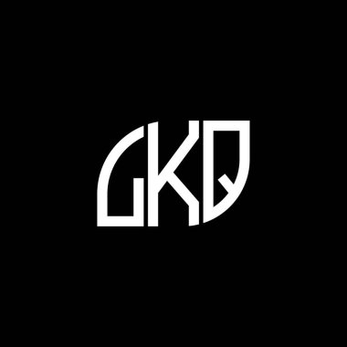 Siyah arka planda LKQ harfi logo tasarımı. IKQ yaratıcı harflerin baş harfleri logo kavramı. LKQ harf tasarımı.