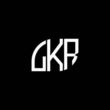 LKR harfi logo tasarımı siyah arkaplan üzerine. LKR yaratıcı harflerin baş harfleri logo kavramı. LKR harf tasarımı.