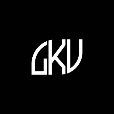 Siyah arkaplanda LKV harf logosu tasarımı. LKV yaratıcı harflerin baş harfleri logo kavramı. LKV harf tasarımı.