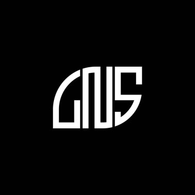 LNS harf logosu tasarımı siyah arka planda. LNS yaratıcı harf logosu konsepti. LNS harf tasarımı.