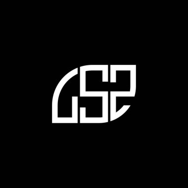 Siyah arkaplanda LSZ harf logosu tasarımı. LSZ yaratıcı harflerin baş harfleri logo kavramı. LSZ harf tasarımı.