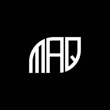 Siyah arka planda MAQ harfi logo tasarımı. MAQ yaratıcı harflerin baş harfleri logo kavramı. MAQ harf tasarımı.