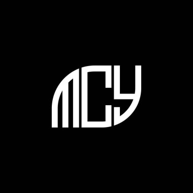 Siyah arka planda MCY harf logosu tasarımı. MCY yaratıcı harflerin baş harfleri logo kavramı. MCY harf tasarımı.