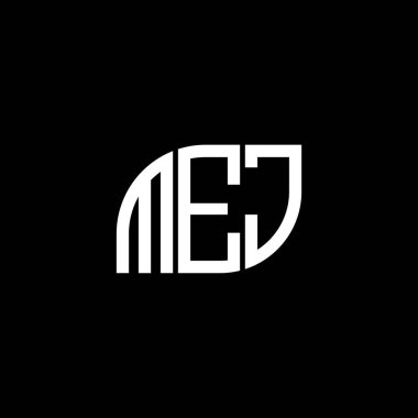 Siyah arkaplanda MEJ harf logosu tasarımı. MEJ yaratıcı harflerin baş harfleri logo kavramı. MEJ harf tasarımı.
