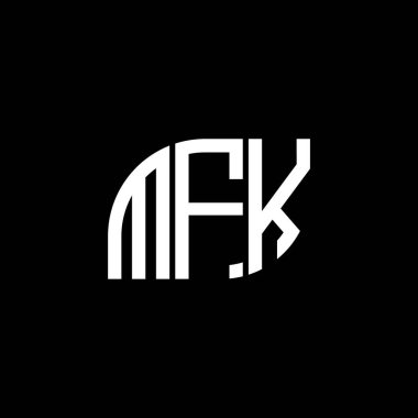 Siyah arka planda MFK harf logosu tasarımı. MFK yaratıcı harflerin baş harfleri logo kavramı. MFK harf tasarımı.