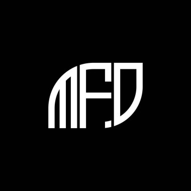 Siyah arka planda MFO harfi logosu tasarımı. MFO yaratıcı harflerin baş harfleri logo kavramı. MFO harfi tasarımı.