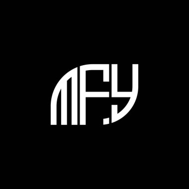 Siyah arka planda MFY harf logosu tasarımı. MFY yaratıcı harflerin baş harfleri logo kavramı. MFY harf tasarımı.