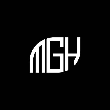 Siyah arka planda MGH harf logosu tasarımı. MGH yaratıcı harfler logosu konsepti. MGH harf tasarımı.