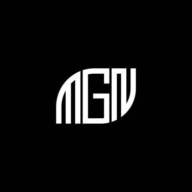 Siyah arka planda MGN harf logosu tasarımı. MGN yaratıcı harflerin baş harfleri logo kavramı. MGN harf tasarımı.