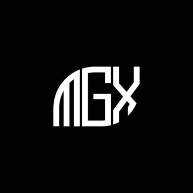 Siyah arkaplanda MGX harf logosu tasarımı. MGX yaratıcı harflerin baş harfleri logo kavramı. MGX harf tasarımı.