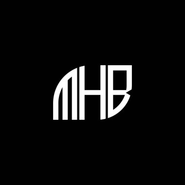 Siyah arkaplanda MHB harf logosu tasarımı. MHB yaratıcı harflerin baş harfleri logo kavramı. MHB harf tasarımı.