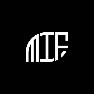 Siyah arka planda MIF harf logosu tasarımı. MIF yaratıcı harflerin baş harfleri logo konsepti. MIF harf tasarımı.
