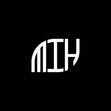 Siyah arka planda MIH harf logosu tasarımı. MIH yaratıcı harflerin baş harfleri logo kavramı. MIH harf tasarımı.