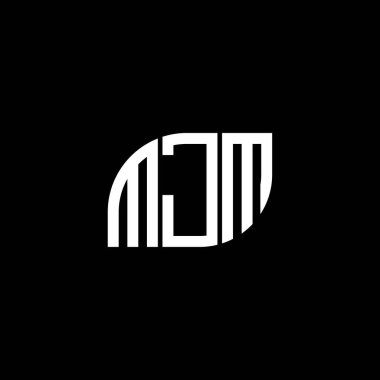 Siyah arka planda MJM harf logosu tasarımı. MJM yaratıcı harflerin baş harfleri logo kavramı. MJM harf tasarımı.