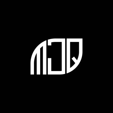 Siyah arka planda MJQ harf logosu tasarımı. MJQ yaratıcı harflerin baş harfleri logo kavramı. MJQ harf tasarımı.