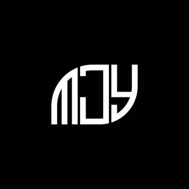 Siyah arka planda MJY harf logosu tasarımı. MJY yaratıcı harflerin baş harfleri logo kavramı. MJY harf tasarımı.