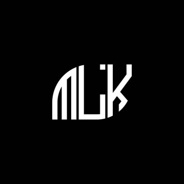 Siyah arka planda MLK harf logosu tasarımı. MLK yaratıcı harflerin baş harfleri logo kavramı. MLK harf tasarımı.