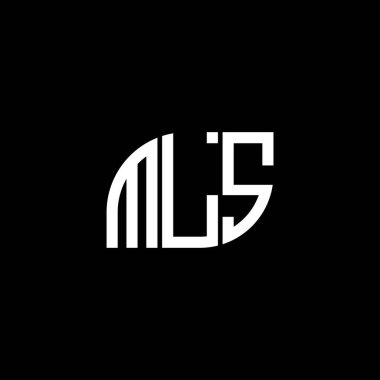 Siyah arkaplanda MLS harfi logo tasarımı. MLS yaratıcı harf logosu konsepti. MLS harf tasarımı.
