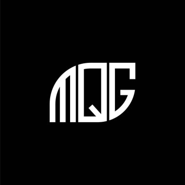 Siyah arkaplanda MQG harf logosu tasarımı. MQG yaratıcı harflerin baş harfleri logo kavramı. MQG harf tasarımı.