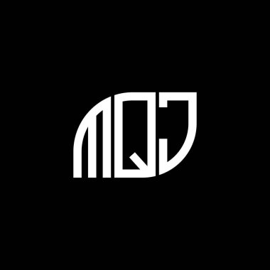 Siyah arka planda MQJ harf logosu tasarımı. MQJ yaratıcı harflerin baş harfleri logo kavramı. MQJ harf tasarımı.