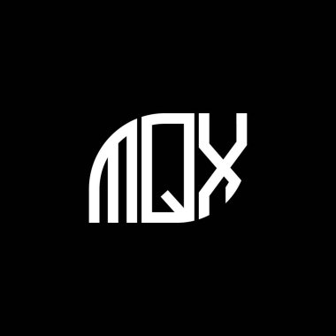 Siyah arkaplanda MQX harf logosu tasarımı. MQX yaratıcı harflerin baş harfleri logo kavramı. MQX harf tasarımı.