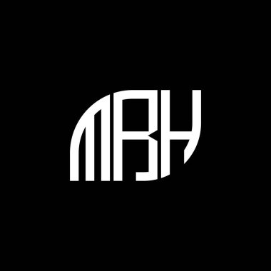 Siyah arka planda MRH harf logosu tasarımı. MRH yaratıcı harflerin baş harfleri logo kavramı. MRH harf tasarımı.