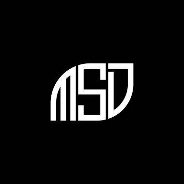 Siyah arka planda MSD harf logosu tasarımı. MSD yaratıcı harflerin baş harfleri logo kavramı. MSD harf tasarımı.