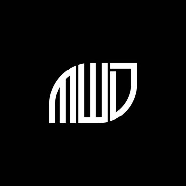 Siyah arka planda MWD harf logosu tasarımı. MWD yaratıcı harflerin baş harfleri logo kavramı. MWD harf tasarımı.