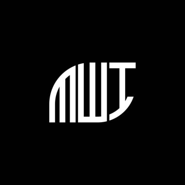 Siyah arka planda MWI harf logosu tasarımı. MWI yaratıcı harf logosu konsepti. MWI harf tasarımı.