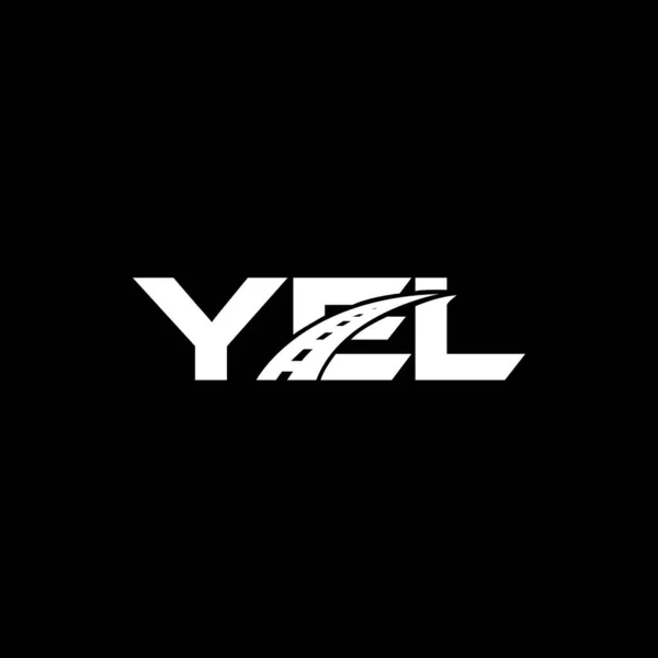 Yel Letter Logo Design Black Background Yel Creative Initials Letter — Stock Vector