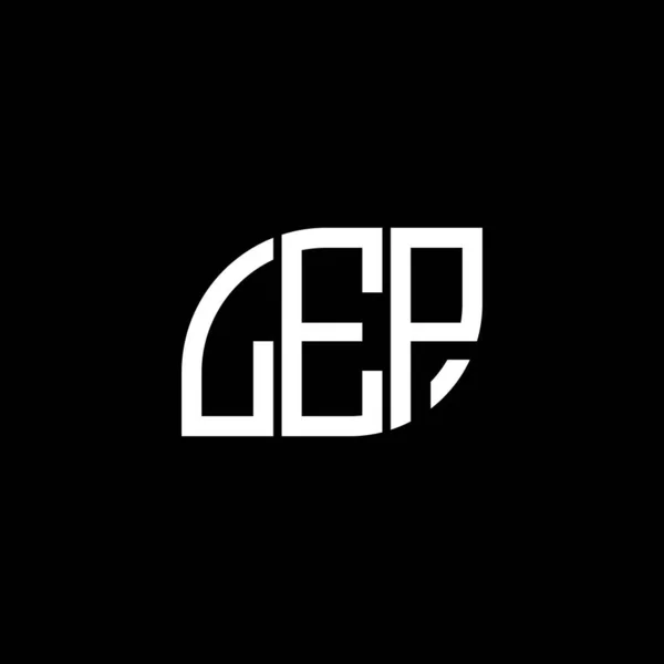 Lep Diseño Del Logotipo Letra Sobre Fondo Negro Lep Iniciales — Vector de stock