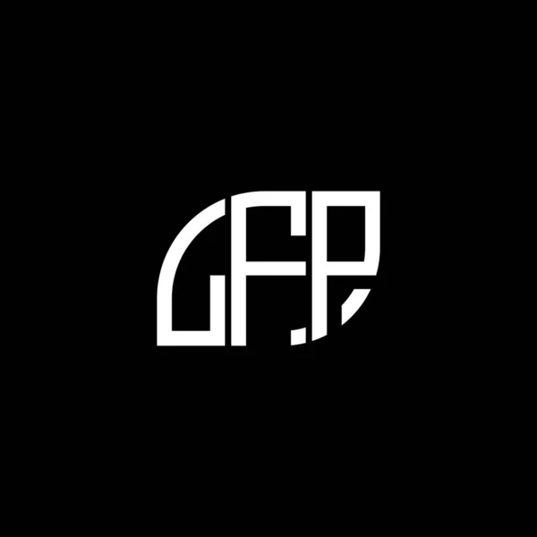 Diseño Del Logotipo Letra Lfp Sobre Fondo Negro Lfp Iniciales — Vector de stock