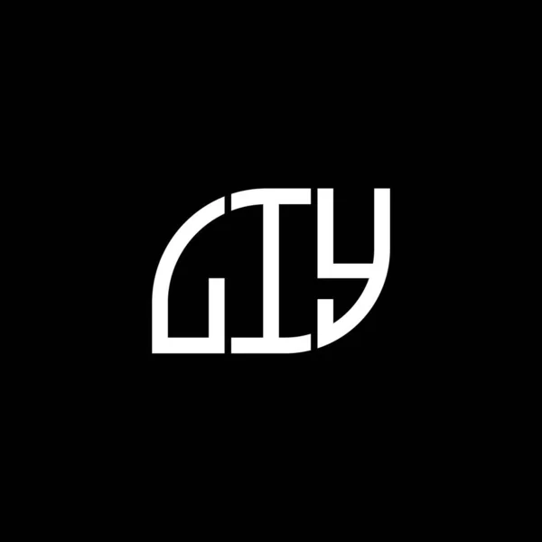 Diseño Del Logotipo Letra Liy Sobre Fondo Negro Liy Iniciales — Vector de stock
