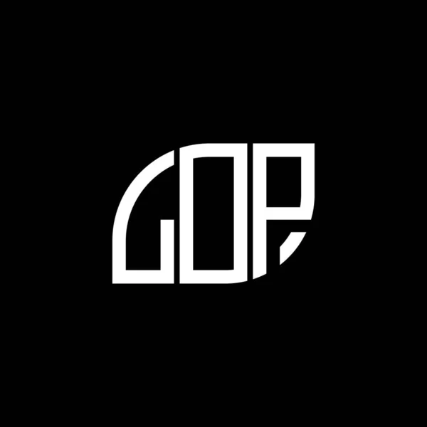 黒の背景にLopの手紙のロゴデザイン Lop創造的なイニシャルの手紙のロゴコンセプト Lop手紙のデザイン — ストックベクタ