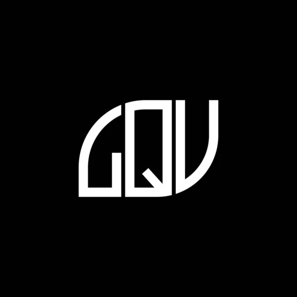 Lqu Harf Logosu Tasarımı Siyah Arka Planda Lqu Yaratıcı Harflerin — Stok Vektör