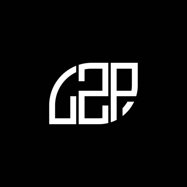 Siyah Arkaplanda Lzp Harf Logosu Tasarımı Lzp Yaratıcı Harflerin Baş — Stok Vektör