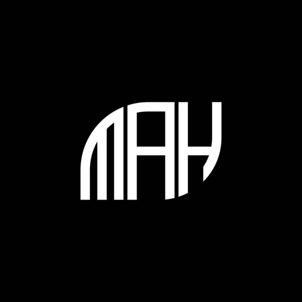 배경에 Mah 디자인 Mah 크리에이티브 이니셜 Mah Mah 디자인 Black — 스톡 벡터