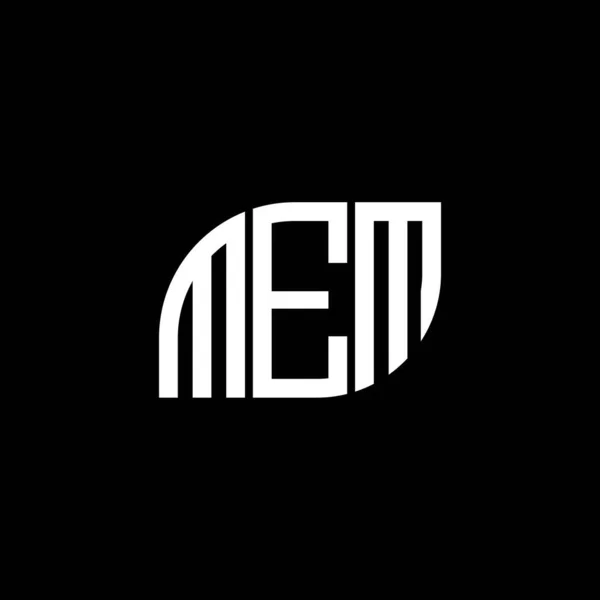 Mem Logo Zwarte Achtergrond Mem Creatieve Initialen Letter Logo Concept — Stockvector