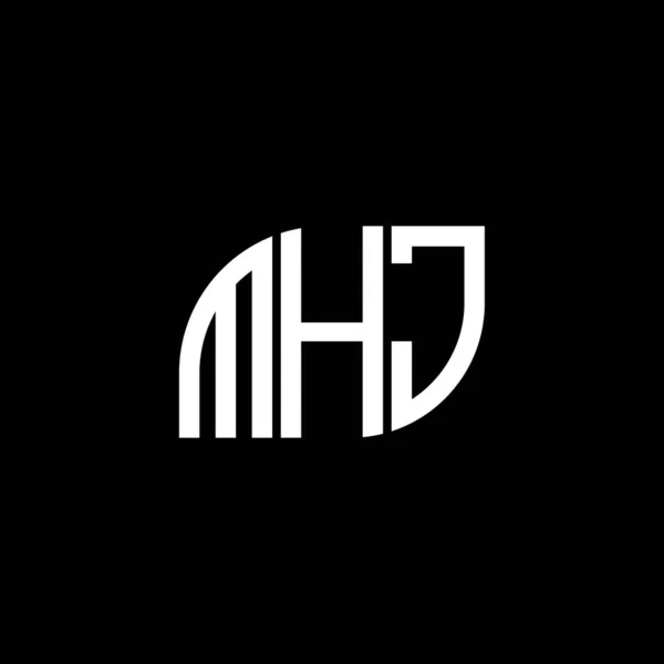 Logo Lettera Mhj Disegno Sfondo Nero Mhj Creativo Iniziali Lettera — Vettoriale Stock