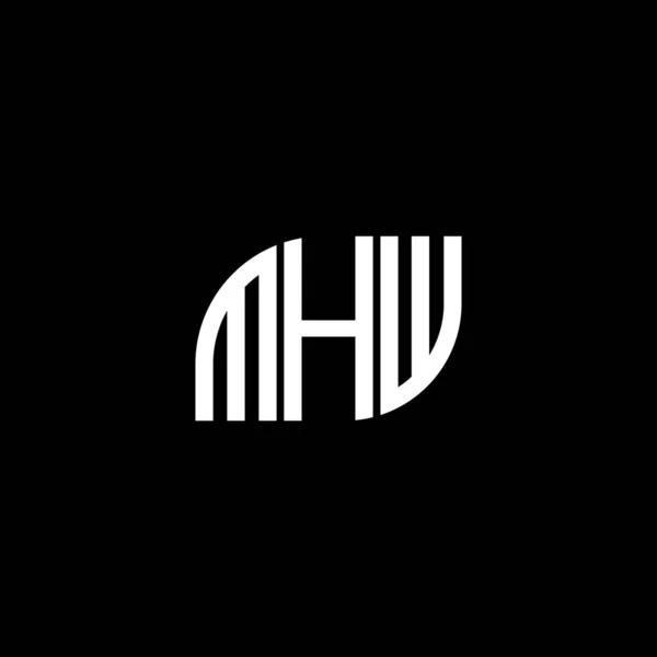 Mhw Buchstabe Logo Design Auf Schwarzem Hintergrund Mhw Kreative Initialen — Stockvektor