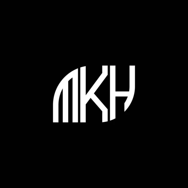 Siyah Arkaplanda Mkh Harf Logosu Tasarımı Mkh Yaratıcı Harflerin Baş — Stok Vektör